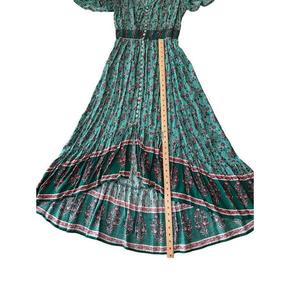 Label of Love Womens Maxi Hi-Low Dress Floral Print V-Neck Green Size 12 NEW - Picture 7 of 7